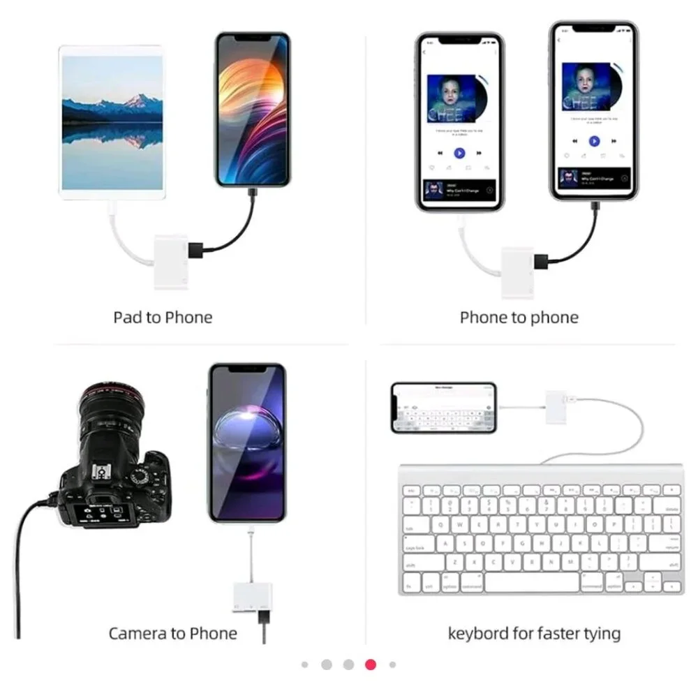 3 in 1 USB C adapter: USB A port, SD port, TD port